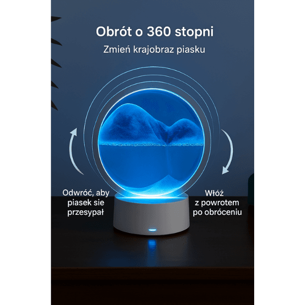 Kolorowa lampa z piaskiem 3D – dekoracja i relaks w jednym