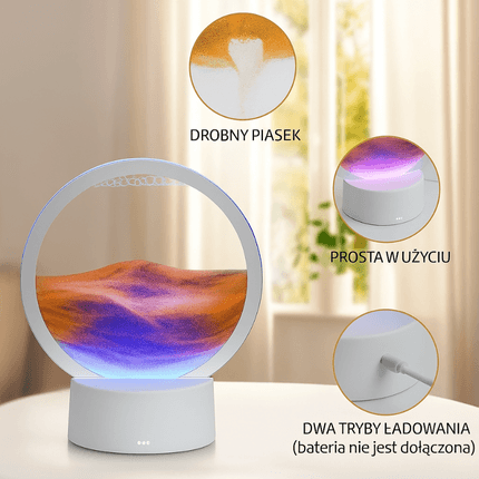 Kolorowa lampa z piaskiem 3D – dekoracja i relaks w jednym